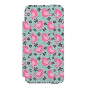 Polka Dot Birds and Flowers iPhone SE/5/5s Wallet Case