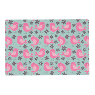 Polka Dot Birds and Flowers Placemat