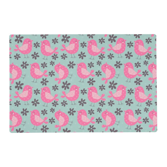 Polka Dot Birds and Flowers Placemat (Back)