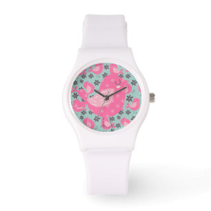 Polka Dot Birds and Flowers Watch