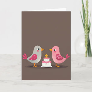 Polka Dot Birds Birthday Card