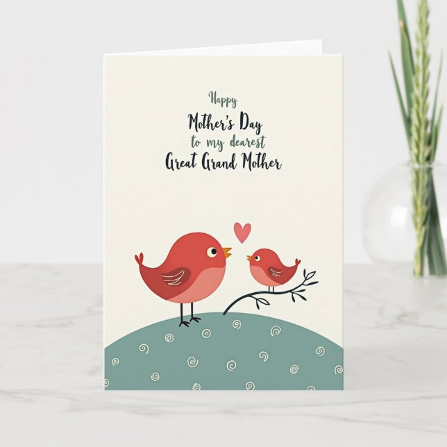 Polka Dot Birds Love Card (Front)