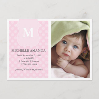 Polka Dot Birth Announcement
