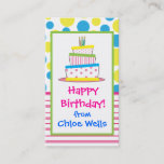 Polka Dot Birthday Cake Gift Calling Cards at Zazzle