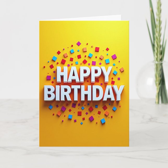 Polka Dot Birthday Fun Card (Front)