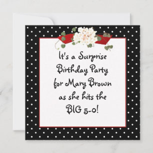 Polka Dot Birthday Party Invitation