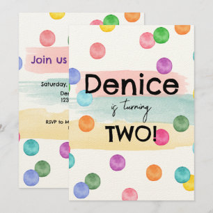 Polka Dot Birthday Party Invite