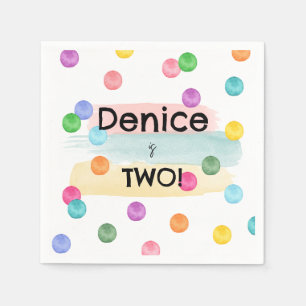 Polka Dot Birthday Party Invite Napkins