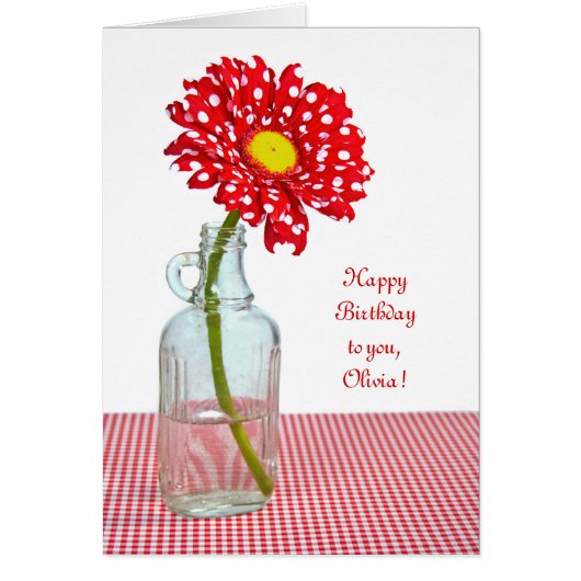Polka dot birthday with name cards (Front)