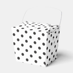 Polka Dot Black And White Wedding Party Favor Boxes