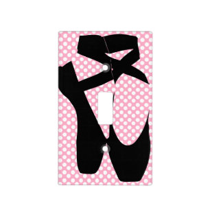 Polka Dot Black Ballet Slippers Light Switch Cover