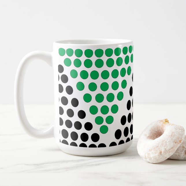 Polka Dot Black Green Polka Dot Coffee Mug (With Donut)