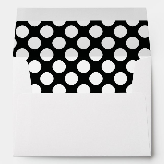 Polka Dot (Black & White) Any Size Customizable Envelope (Back (Bottom))