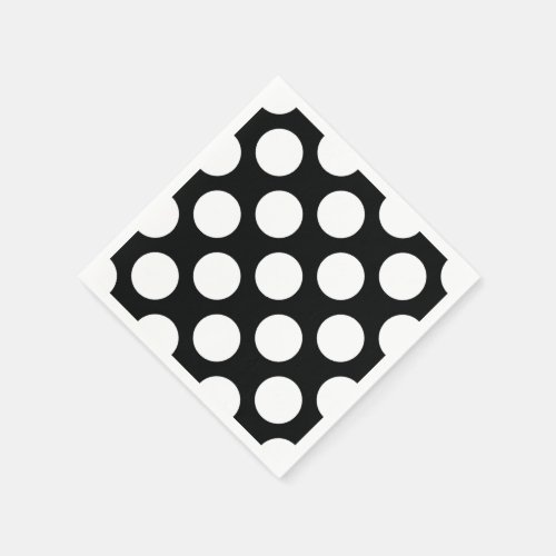 Polka Dot Black  White Any Size Customizable Paper Napkins