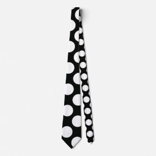 Polka Dot (Black & White) Any Size Customizable Tie