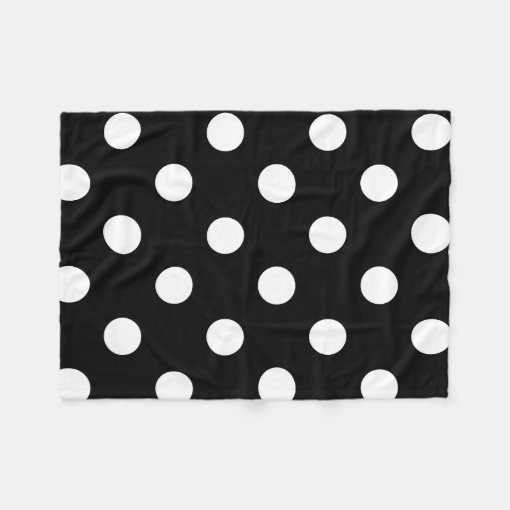 Polka Dot Black & White Fleece Throw Blanket Zazzle