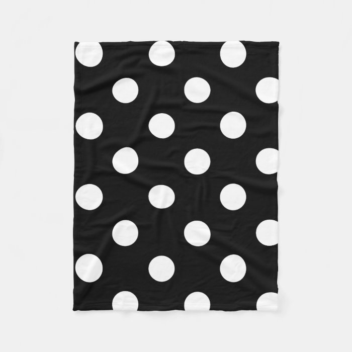 Polka Dot Black & White Fleece Throw Blanket Zazzle