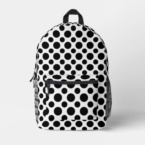 Polka Dot  Black White Pattern  Printed Backpack