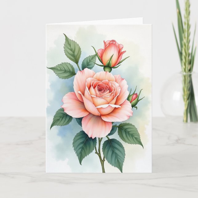 Polka Dot Blooming Flower Card (Front)