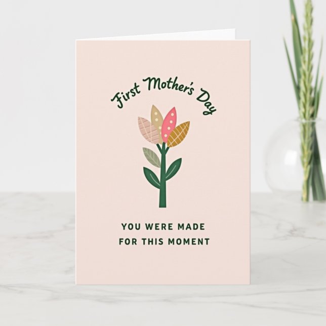 Polka Dot Blossom First Mom Card (Front)