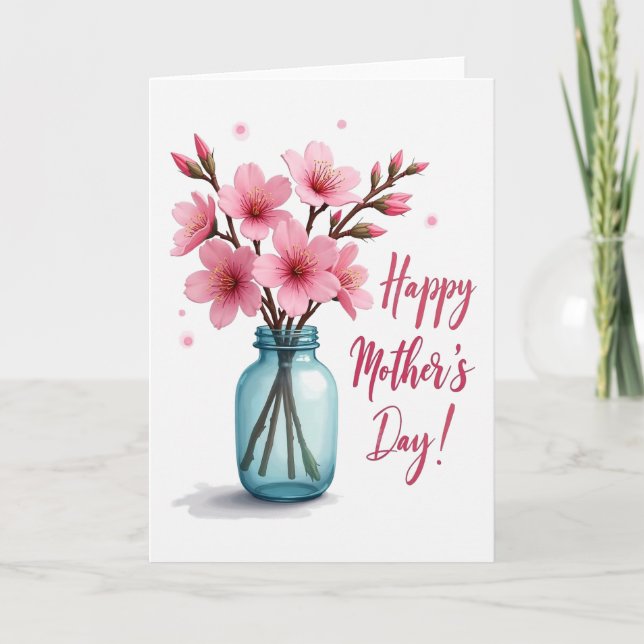 Polka Dot Blossom Greeting Card (Front)
