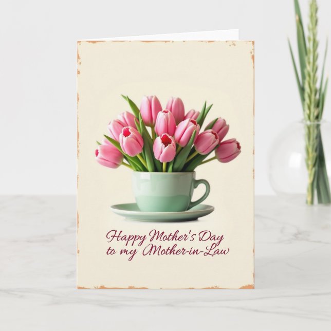 Polka Dot Blossom Teacup Card (Front)