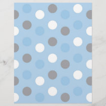 Polka Dot Blue Grey Baby Scrapbook Paper