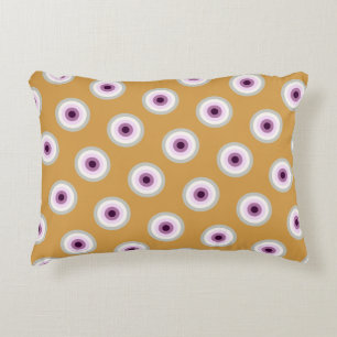 Polka Dot - Blue Violet Purple Lavender Yellow Decorative Pillow