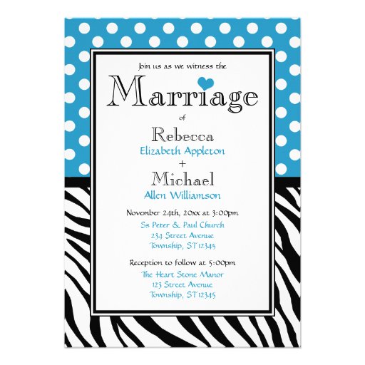 Zebra Print Wedding Invitations 3