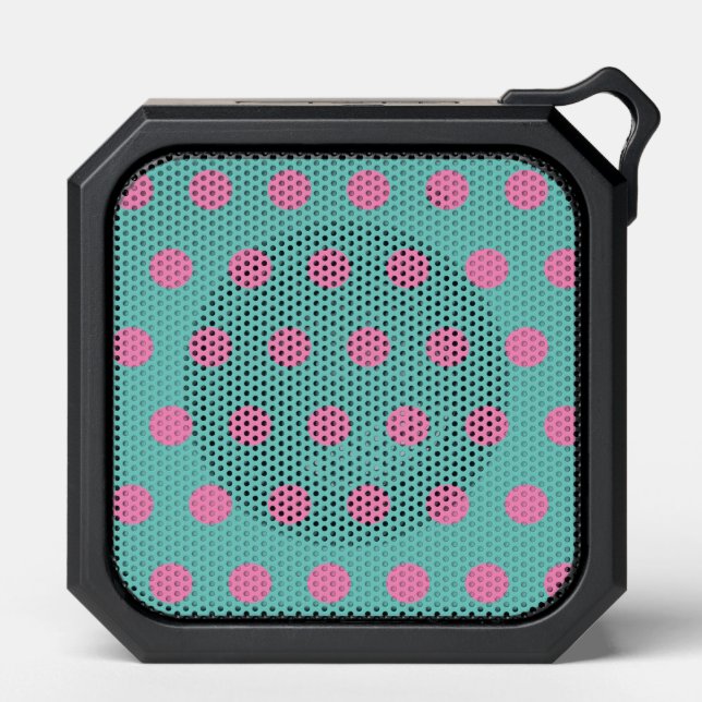 Polka Dot Bluetooth Speaker (Aqua & Pink) (Front)