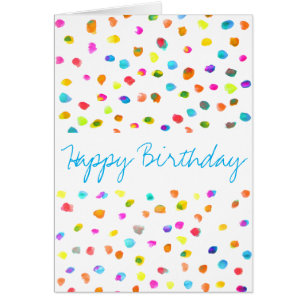Polka dot boho cute girly arty creative birthday cards