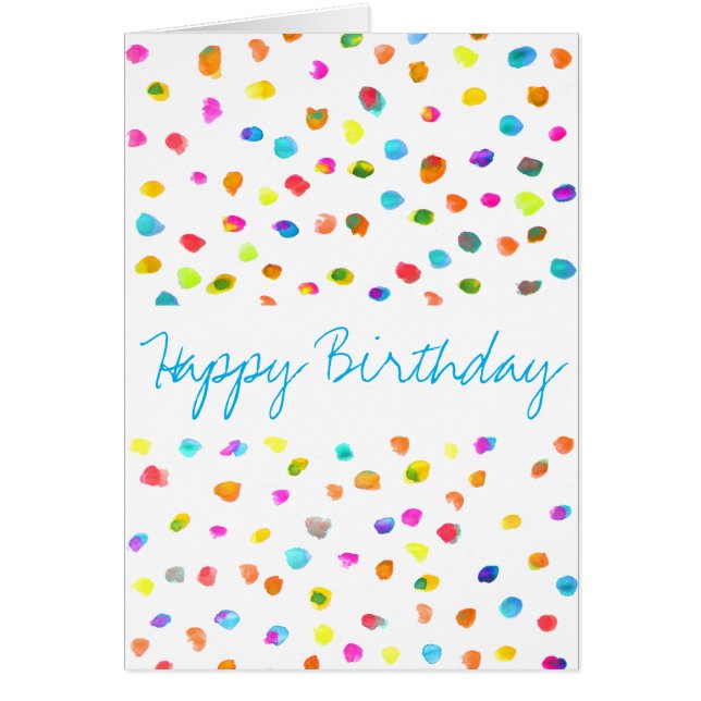 Polka dot boho cute girly arty creative birthday cards (Front)