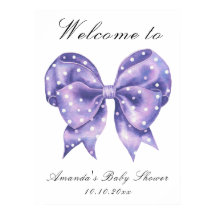 Polka Dot Bow Baby Shower Welcome