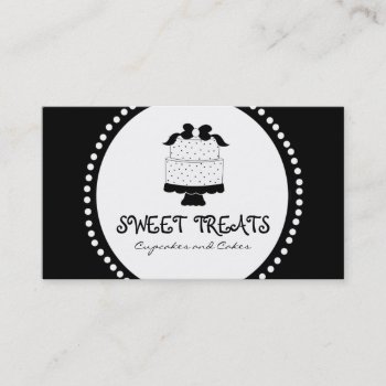 Polka Dot Bow Cake Bakery Business Cards by CoutureBusiness at Zazzle