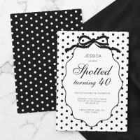 Polka Dot Bow Spotted Turning 40th Birthday Party