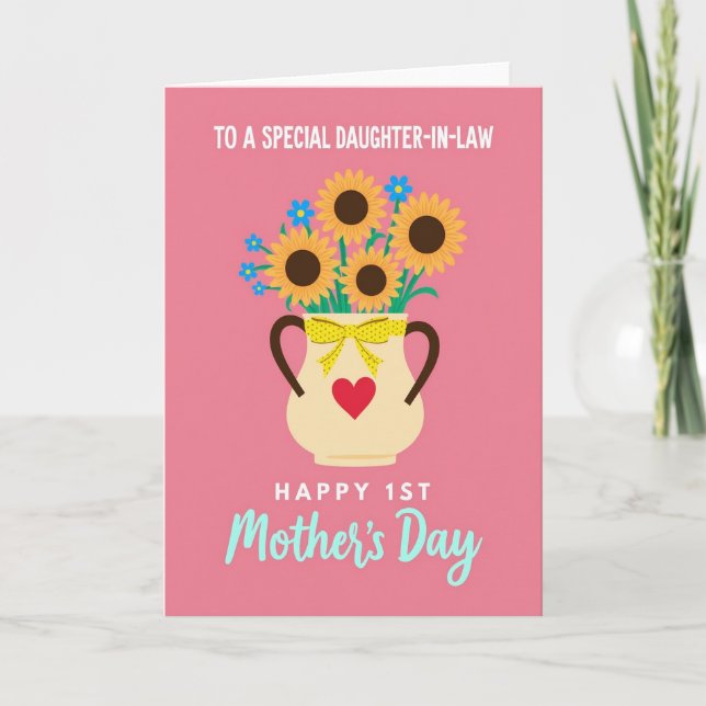 Polka Dot Bow Vase Card (Front)