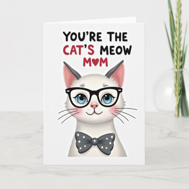 Polka Dot Bowtie Mom Card (Front)