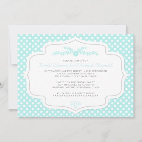Polka Dot Bridal Shower Invitations