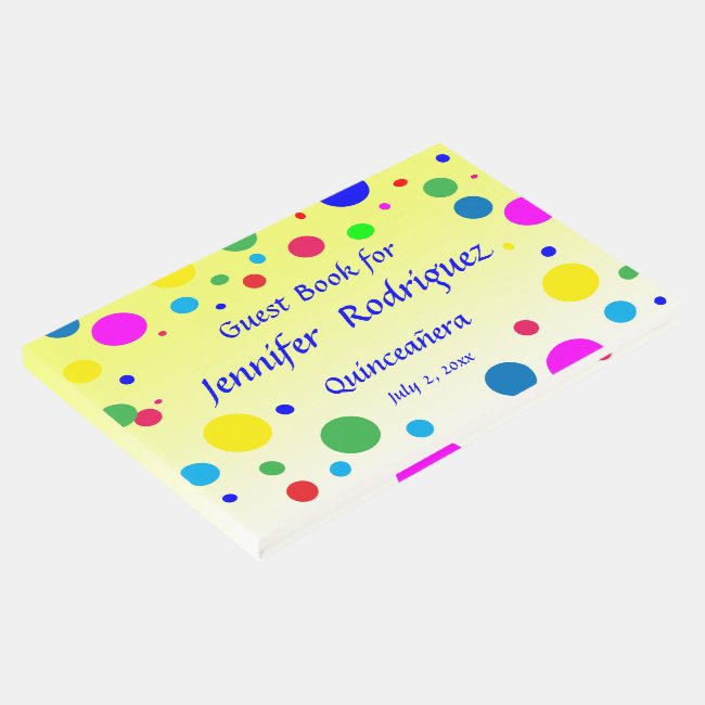 Polka Dot Bubble Balloon Quinceañera Guest Book