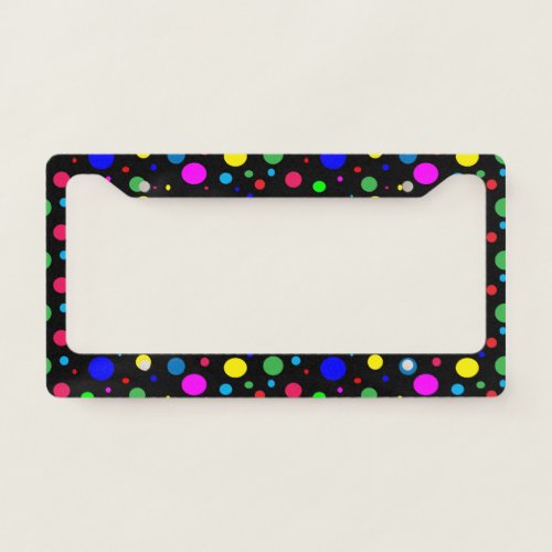 Polka Dot Bubble Balloons License Plate Frame