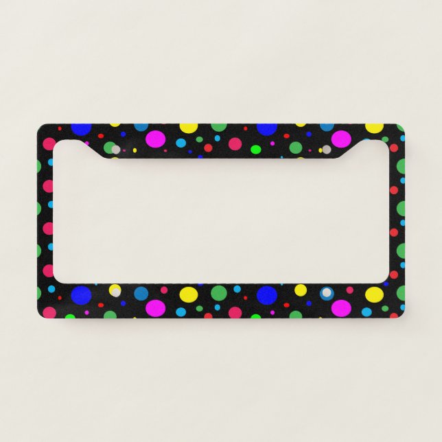 Polka Dot Bubble Balloons License Plate Frame (Front)