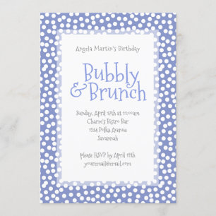Polka Dot Bubbly and Brunch Violet Invitation
