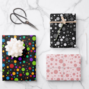 Polka Dot Bundle Wrapping Paper Sheets