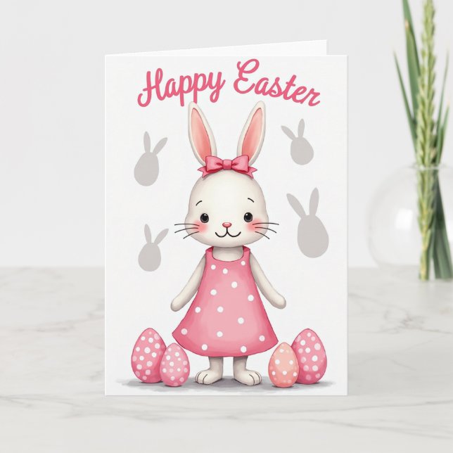 Polka Dot Bunny Card (Front)