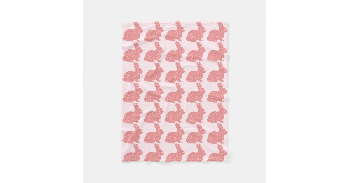 Polka Dot Bunny Fleece Blanket Zazzle