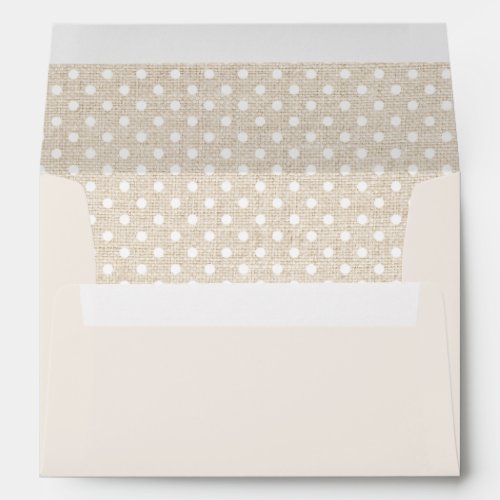 Polka Dot Burlap Pattern Wedding Envelopes