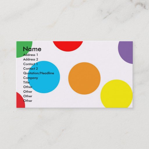 Customizable Polka Dot Business Card
