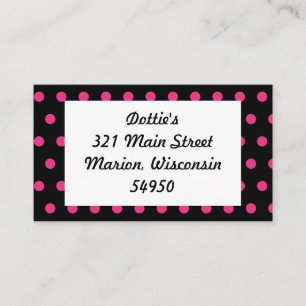 Polka Dot Business Cards (Black & Neon Pink)