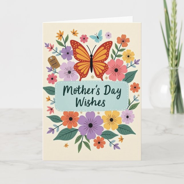 Polka Dot Butterfly Blooms Card (Front)