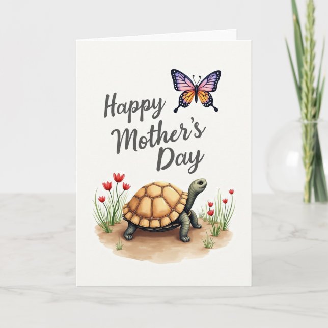 Polka Dot Butterfly Mothers Day Card (Front)